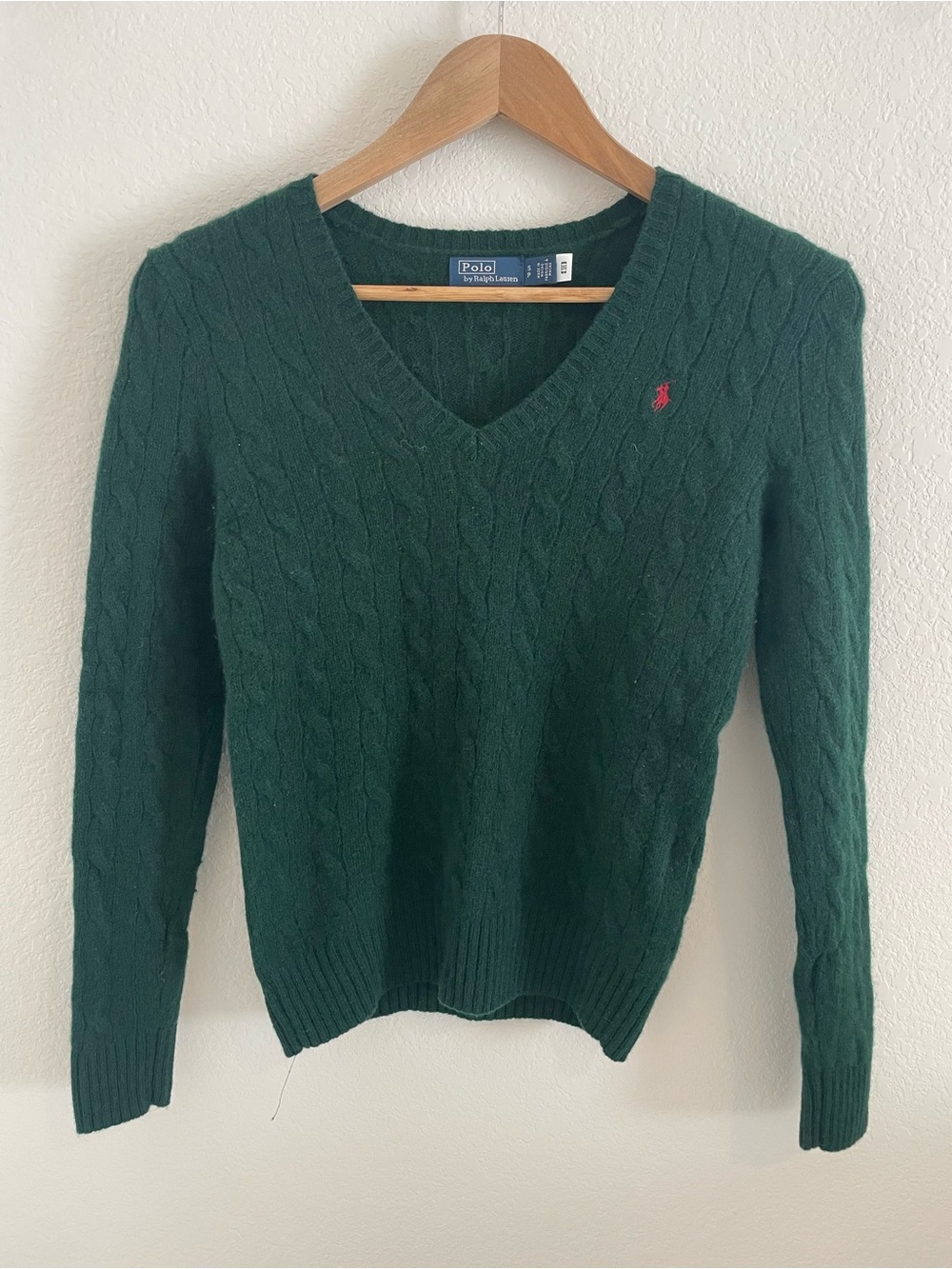 Ralph Lauren Cable Knit V-Neck Sweater